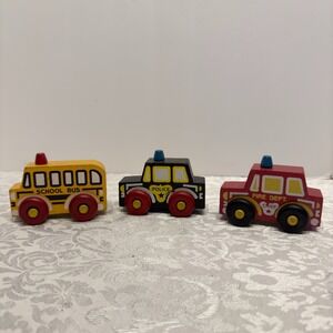 Vintage Wooden Montgomery Schoolhouse Vermont Police Car Vehicle Firetruck Bus
